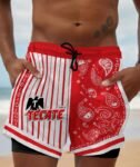 Paisley Half White Tecate Compression Liner Swim Trunks