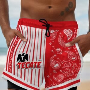 Paisley Half White Tecate Compression Liner Swim Trunks - Flexiquor.com