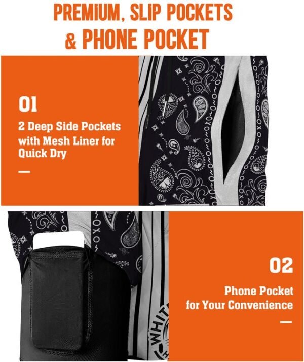 Paisley Half White White Claw Compression Liner Swim Trunks