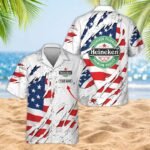 Personalized American Tearing Heineken Men's Plus Size Hawaiian Shirt