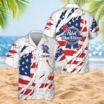Personalized American Tearing Pabst Blue Ribbon Men's Plus Size Hawaiian Shirt