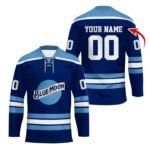 Personalized Blue Moon Color Stripe Hockey Jersey