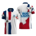 Personalized Bud Light Dominican Colors Polo Shirt