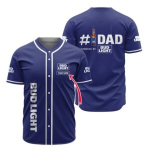 Personalized Bud Light #Dad Baseball Jersey