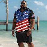 Personalized Budweiser Freedom Eagle Men's Plus Size Polo Shirt