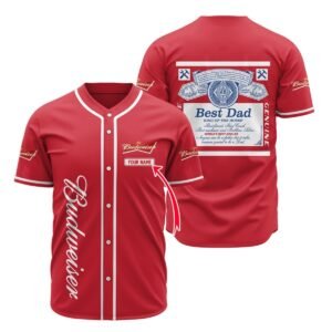 Personalized Budweiser Happy Father's Day Baseball Jersey