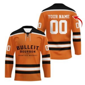 Personalized Bulleit Bourbon Color Stripe Hockey Jersey