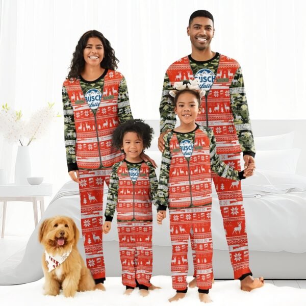 Personalized Busch Latte Camo Xmas Family Pajamas Set