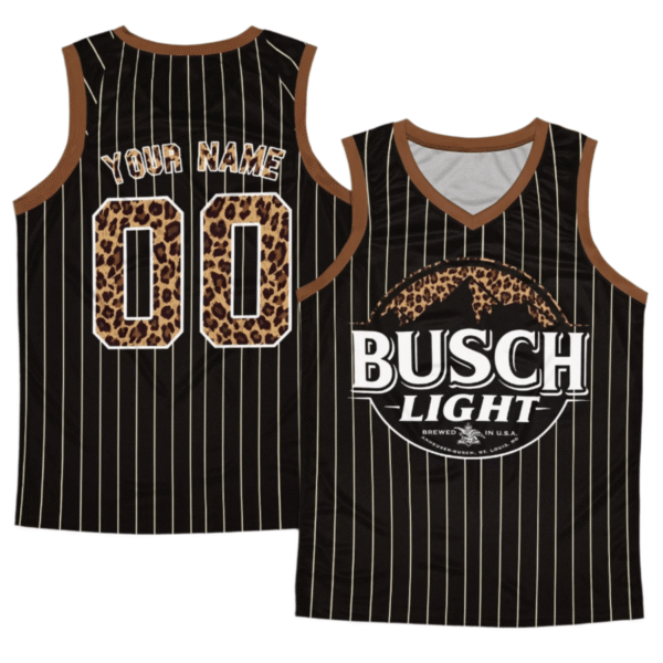 Personalized Busch Light Black Stripe Cheetah Men's Tank Top