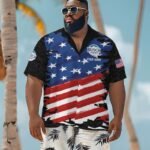 Personalized Busch Light Freedom Eagle Men's Plus Size Hawaiian Shirt