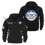 Personalized Busch Light Quarter Zip Hooded Sweatshirt