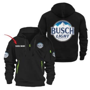 Personalized Busch Light Quarter Zip Hooded Sweatshirt