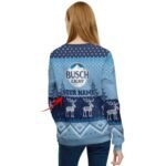 Personalized Busch Light Winter Reindeer Ugly Sweater