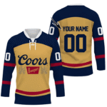 Personalized Coors Banquet Beige Hockey Jersey
