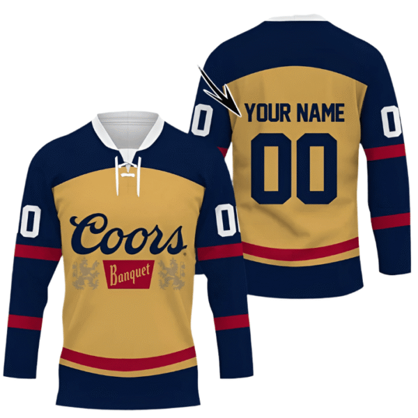 Personalized Coors Banquet Beige Hockey Jersey