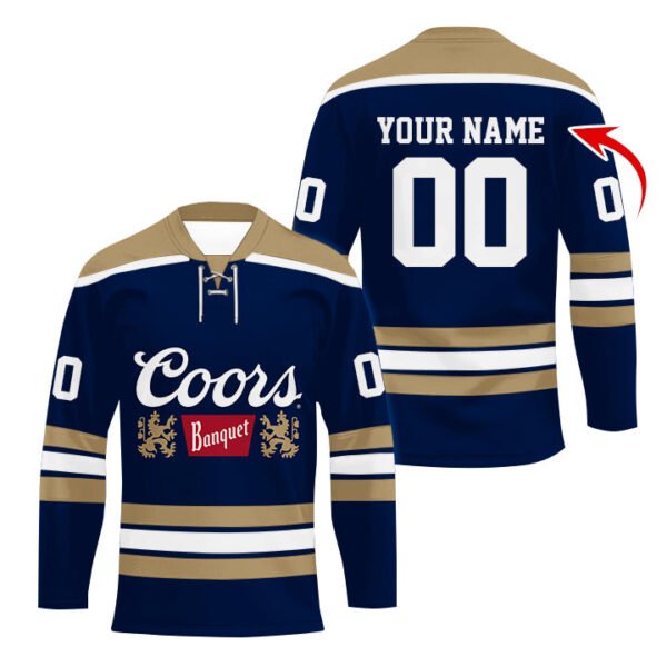 Personalized Coors Banquet Color Stripe Hockey Jersey