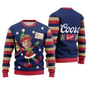 Personalized Coors Banquet Make Christmas Drunk Again Ugly Sweater