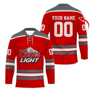 Personalized Coors Light Color Stripe Hockey Jersey