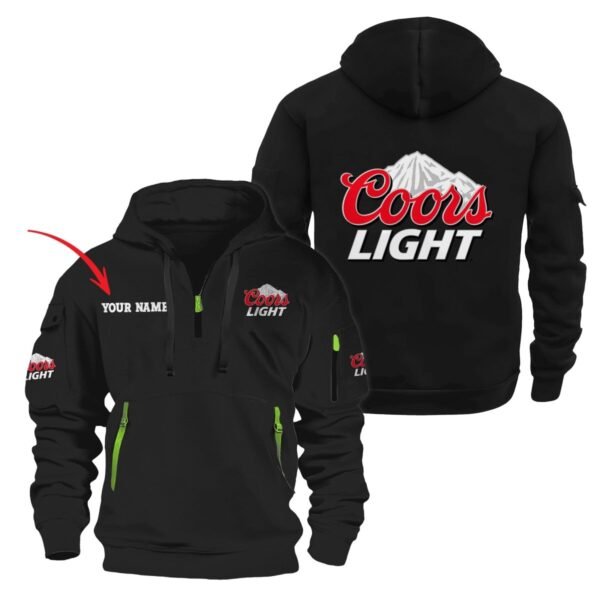 Personalized Coors Light Quarter Zip Hooded Sweatshirt