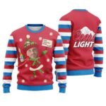 Personalized Coors Light Make Christmas Drunk Again Ugly Sweater