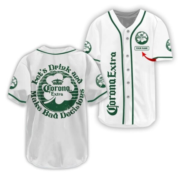 Personalized Corona Extra St Patrick's Day Baseball Jersey