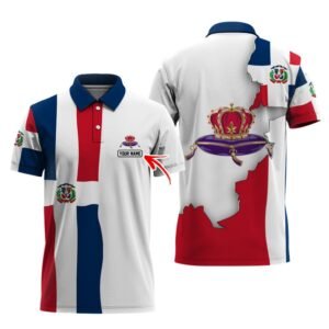 Personalized Crown Royal Dominican Colors Polo Shirt