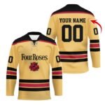 Personalized Four Roses Color Stripe Hockey Jersey