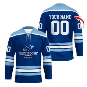 Personalized Grey Goose Color Stripe Hockey Jersey