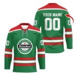 Personalized Heineken Color Stripe Hockey Jersey