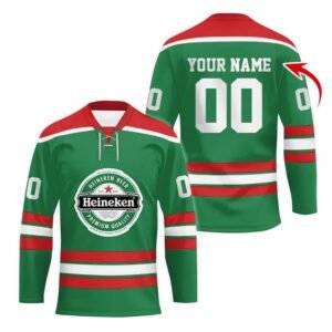 Personalized Heineken Color Stripe Hockey Jersey