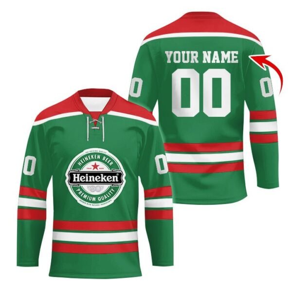 Personalized Heineken Color Stripe Hockey Jersey