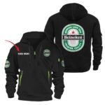 Personalized Heineken Quarter Zip Hooded Sweatshirt