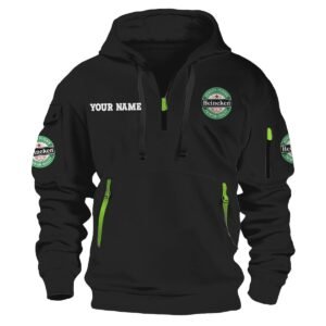 Personalized Heineken Half Zip Hooded Sweatshirt - Flexiquor.com