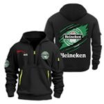 Personalized Heineken Monster Scratches Quarter Zip Hooded Sweatshirt