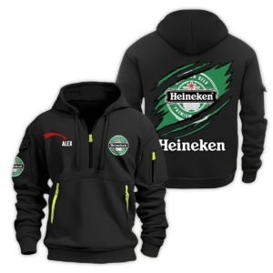 Personalized Heineken Monster Scratches Quarter Zip Hooded Sweatshirt