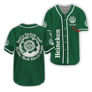 Personalized Heineken St Patrick's Day Baseball Jersey
