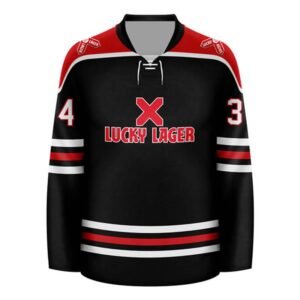 Personalized Lucky Lager Stripe Hockey Jersey - Flexiquor.com