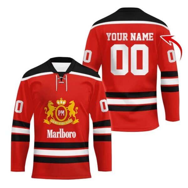 Personalized Marlboro Color Stripe Hockey Jersey