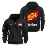 Personalized Marlboro Monster Scratches Quarter Zip Hooded Sweatshirt