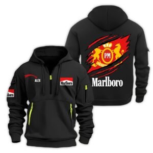 Personalized Marlboro Monster Scratches Quarter Zip Hooded Sweatshirt