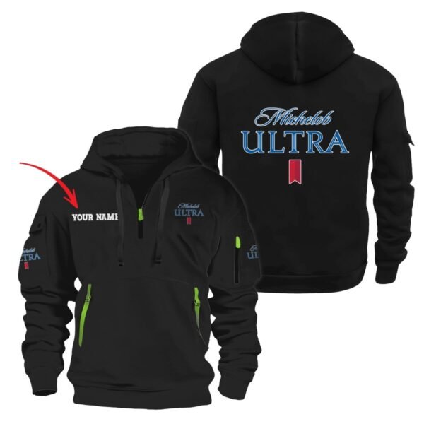 Personalized Michelob Ultra Quarter Zip Hooded Sweatshirt
