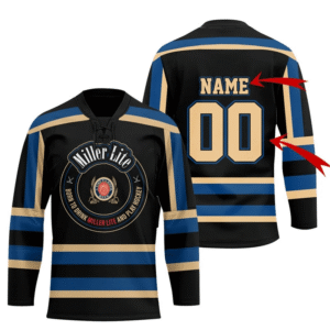 Personalized Miller Lite Born To Drink And Play Hockey Jersey