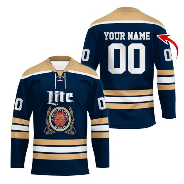 Personalized Miller Lite Color Stripe Hockey Jersey