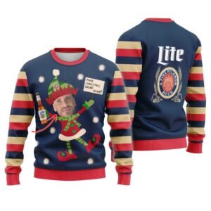 Personalized Miller Lite Make Christmas Drunk Again Ugly Sweater