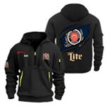 Personalized Miller Lite Monster Scratches Quarter Zip Hooded Sweatshirt