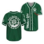 Personalized Miller Lite St Patrick's Day Baseball Jersey