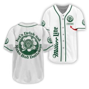 Personalized Miller Lite St Patrick's Day Baseball Jersey - Flexiquor.com
