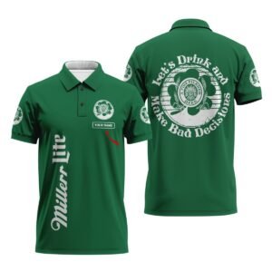 Personalized Miller Lite St Patrick's Day Polo Shirt