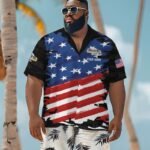 Personalized Modelo Freedom Eagle Men's Plus Size Hawaiian Shirt