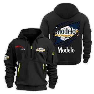 Personalized Modelo Monster Scratches Quarter Zip Hooded Sweatshirt